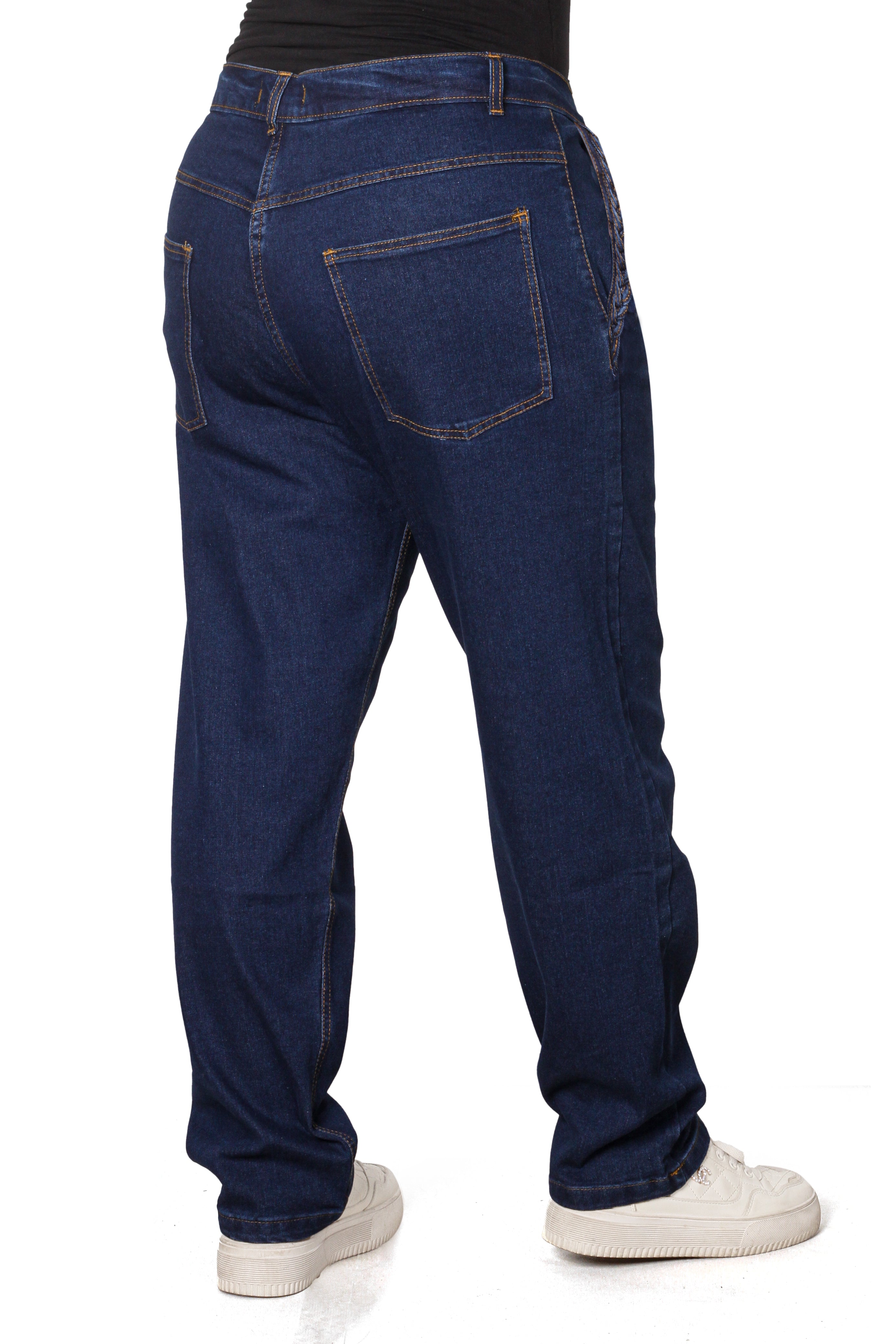 Premium Dark Wash Straight-Leg Jeans with Braided Pocket Detail