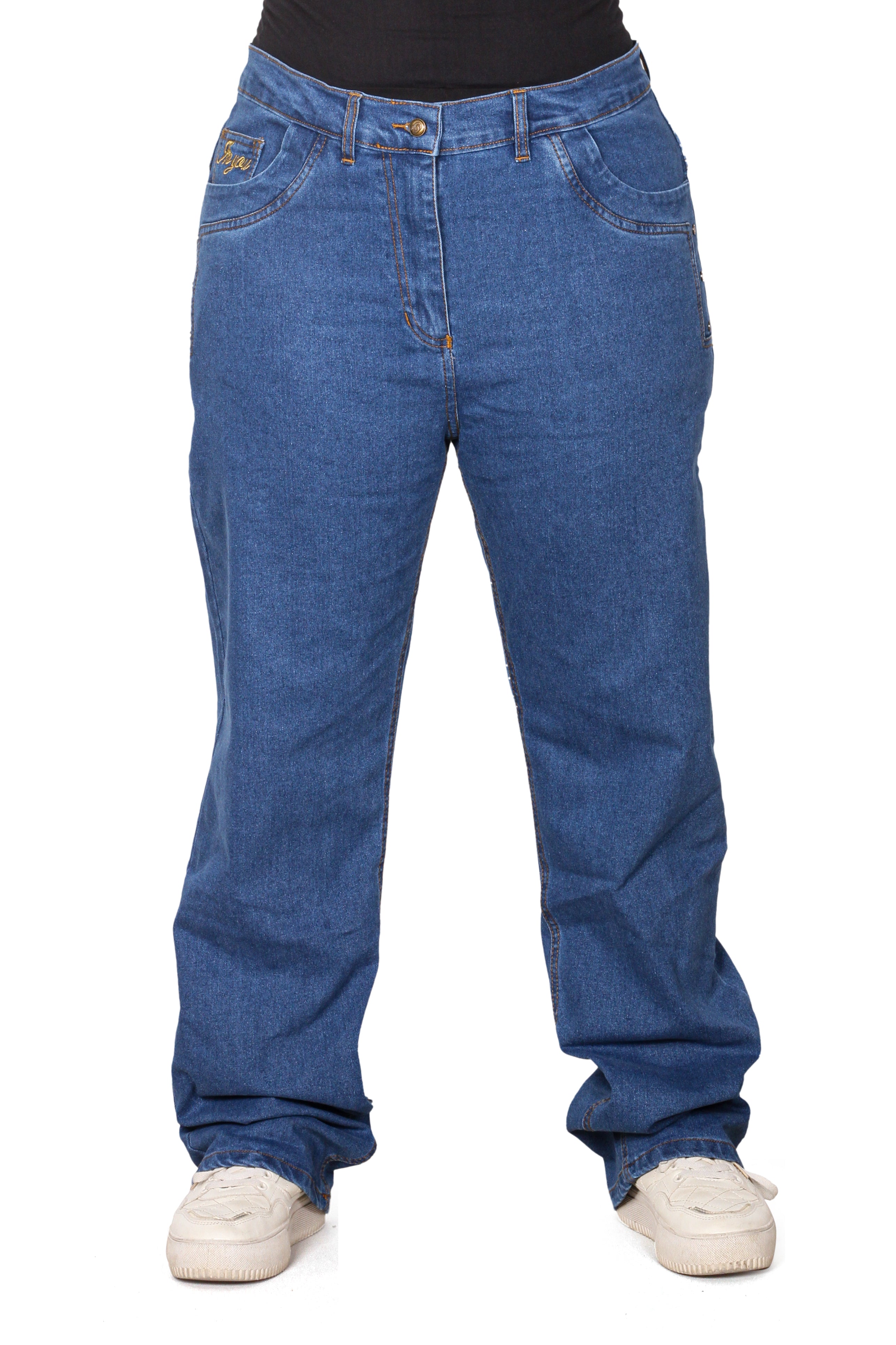 Premium High-Waisted Classic Blue Jeans