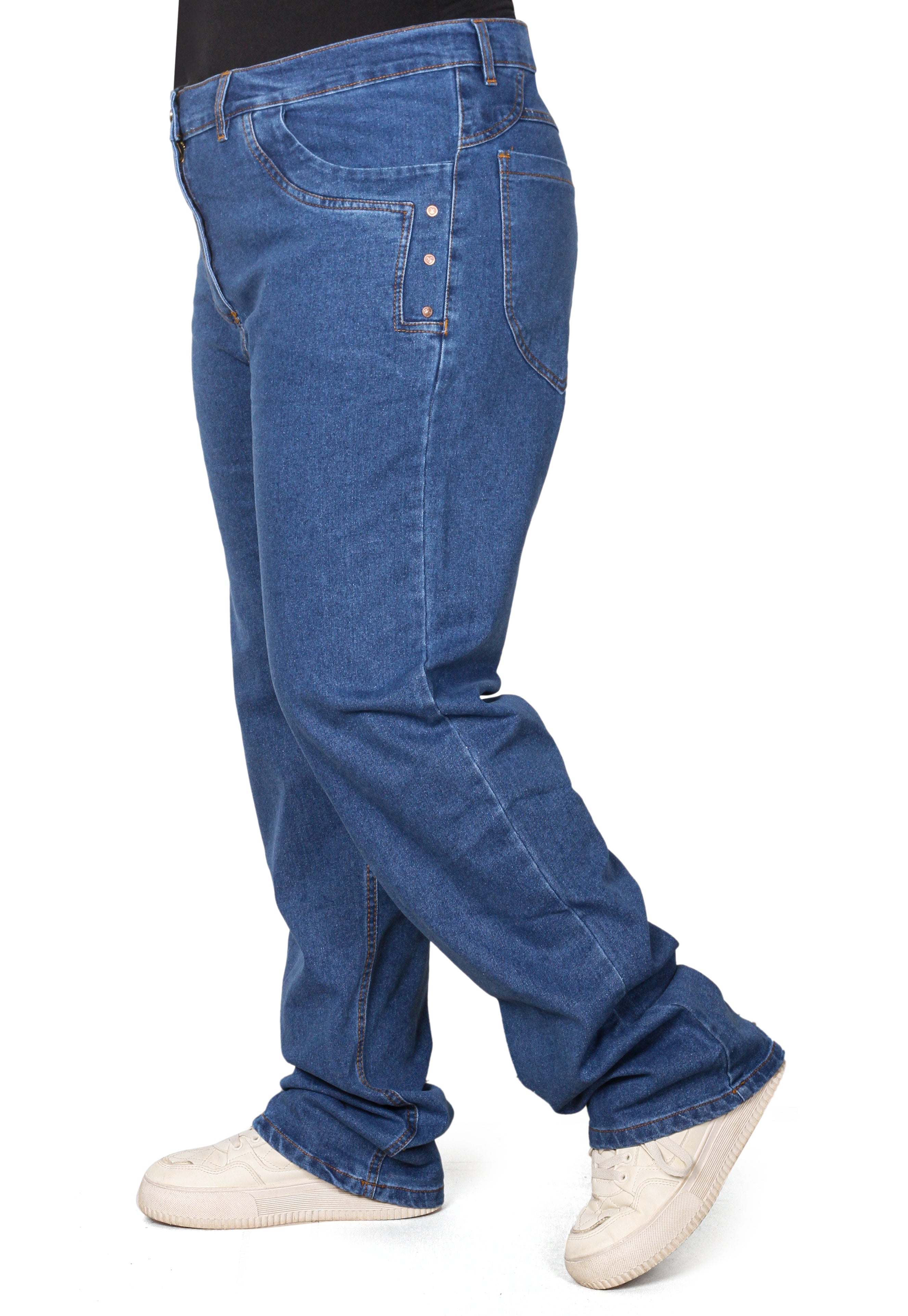 Premium High-Waisted Classic Blue Jeans