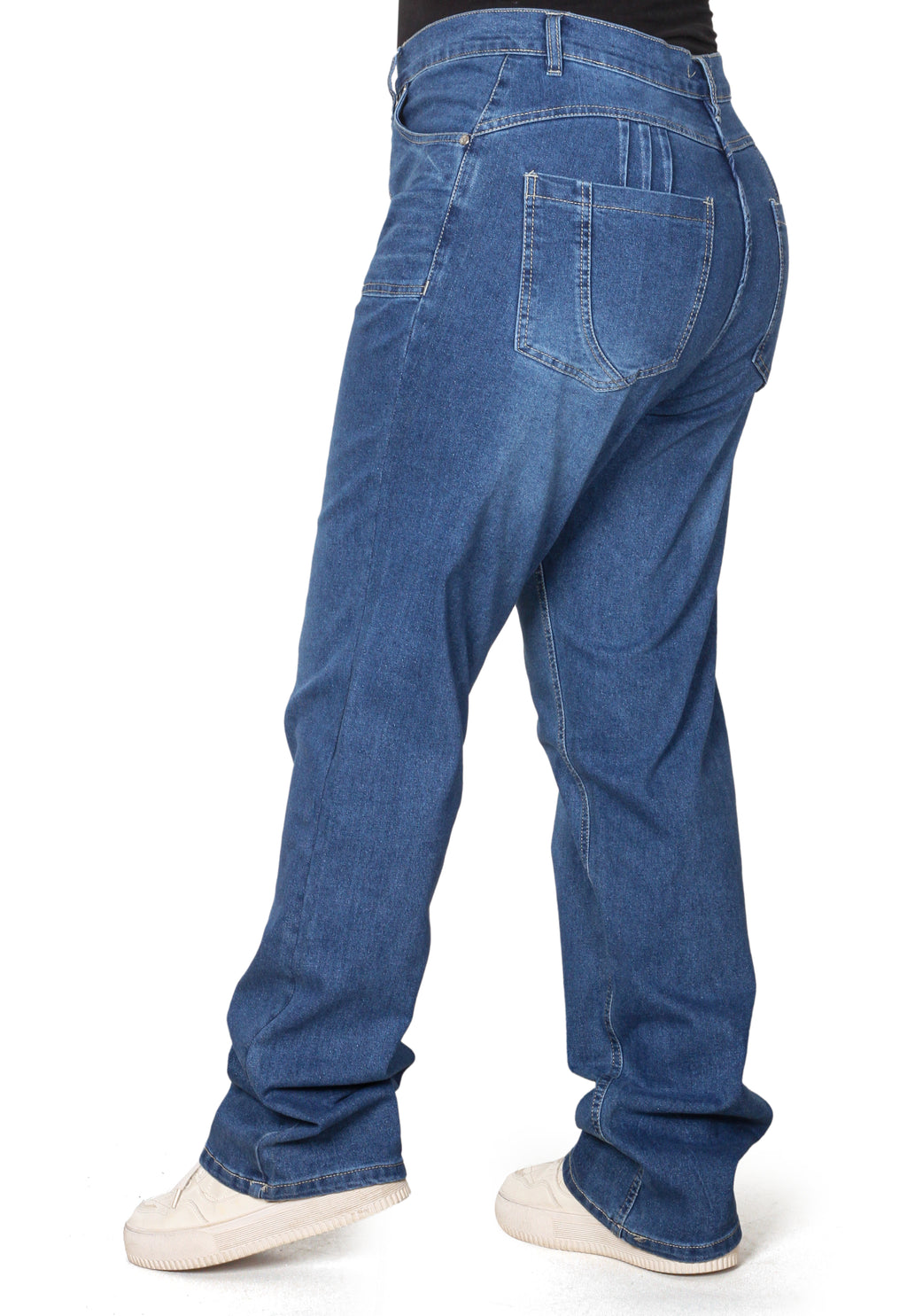 Women’s Essential Straight-Leg High-Rise Jeans – Classic Medium Indigo