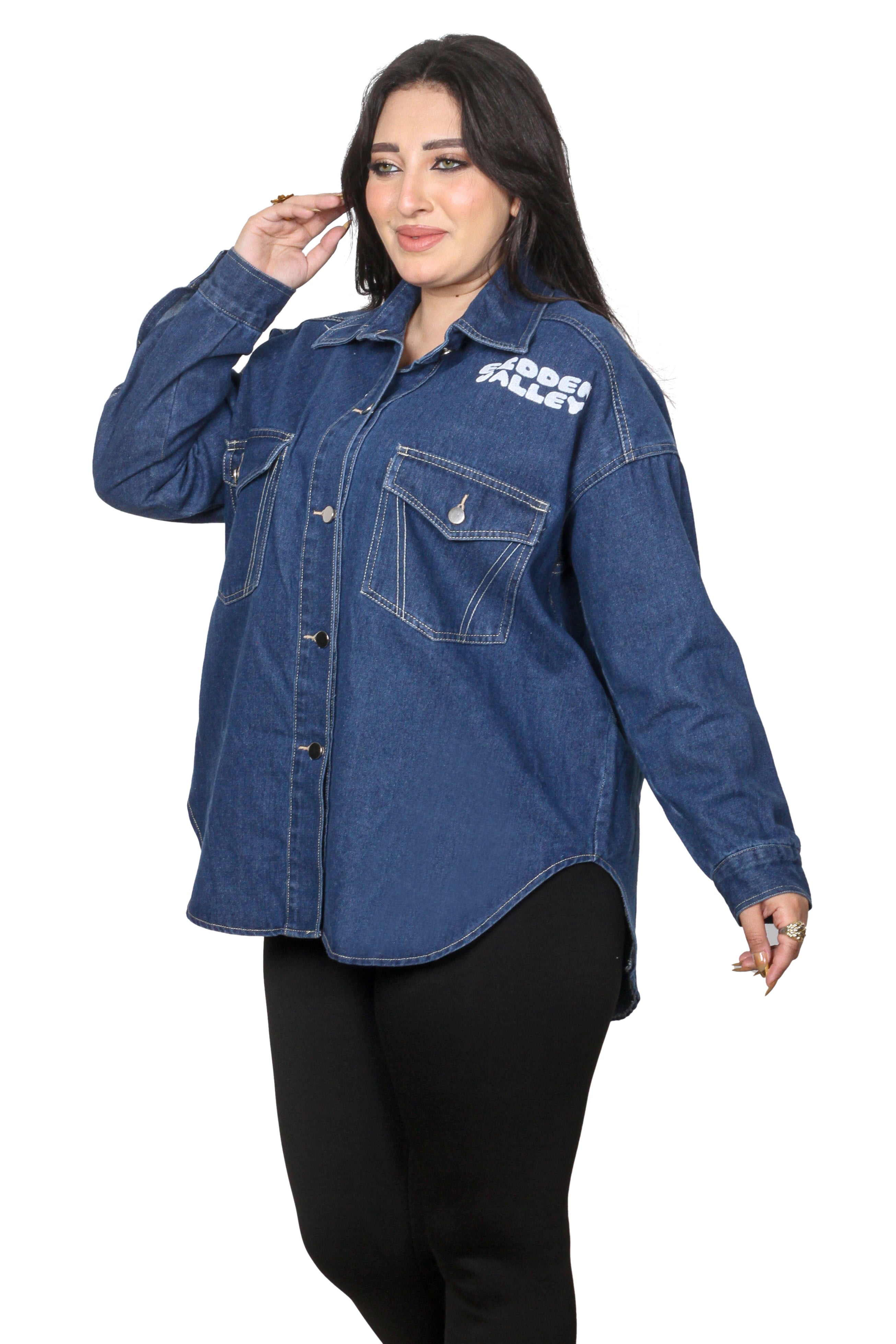 Oversized Graphic Denim "Jacket" – Deep Indigo