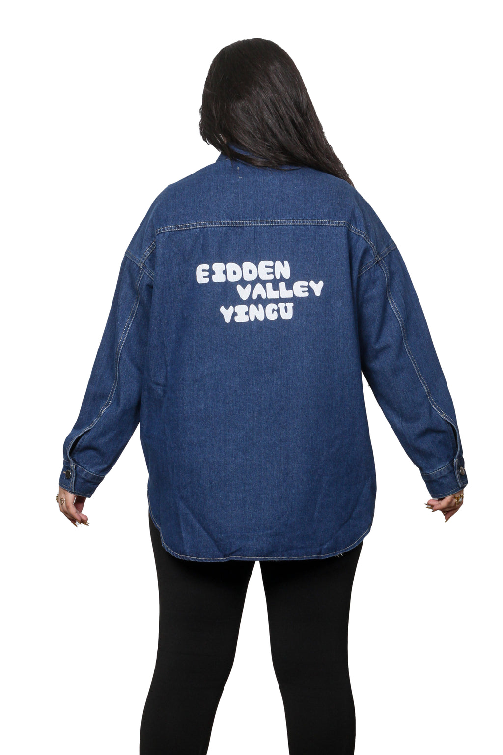 Oversized Graphic Denim "Jacket" – Deep Indigo